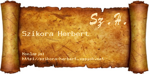 Szikora Herbert névjegykártya